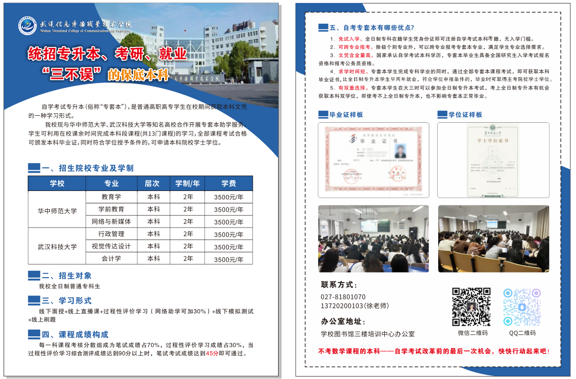 2023年自學(xué)考試非全日制專升本簡章